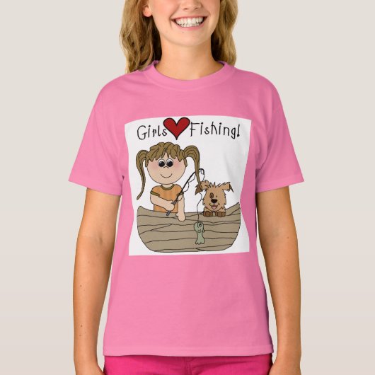T-shirt Les filles aiment la pêche (Devant)