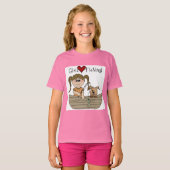 T-shirt Les filles aiment la pêche (Devant entier)
