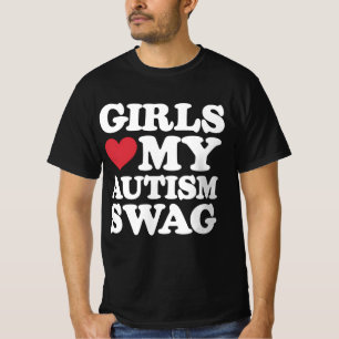 T-shirt Les filles aiment mon autisme Swag Funny Sensibili