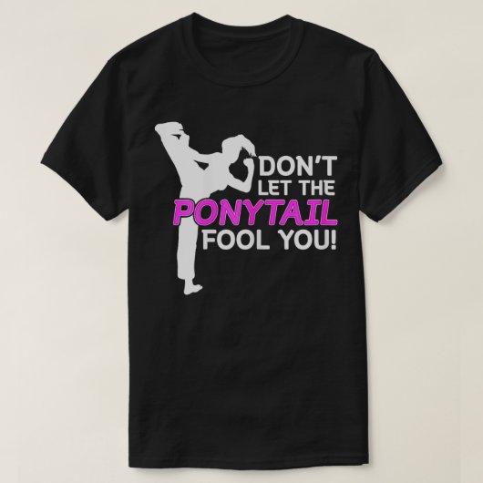 T-shirt Les Filles De Karaté Ne Laissent Pas Le Ponytail V (Design devant)