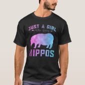 T-shirt Les Filles D'Hippopotames Drôle Juste Une Fille Qu (Devant)