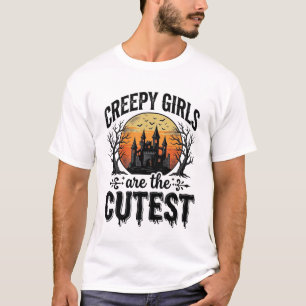 T-shirt Les Filles Effrayantes Sont Les Plus Mignonnes Vec