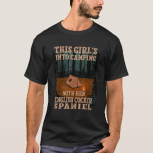 T-shirt Les Filles En Camping Avec Son Cocker Anglais Espa