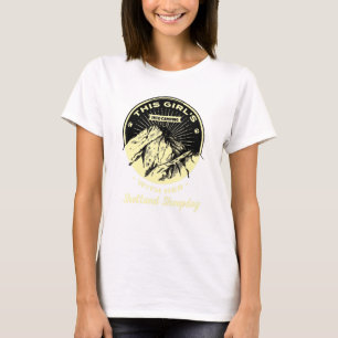 T-shirt Les Filles En Camping Avec Son Shetland Sheepdog S