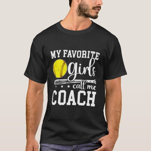 T-shirt Les Filles Favorites M'Appelent Softball Coach Sof (Devant)