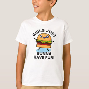 T-shirt Les Filles Juste Bunna Ont Amusant Funny Burger Pu