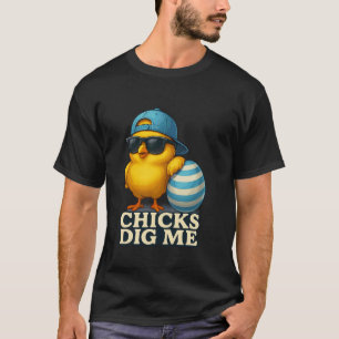 T-shirt Les filles me trouvent drôle humour de poulette co