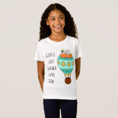 T-Shirt Les Filles Mignonnes Veux Juste Avoir Le Soleil Ca (Devant entier)