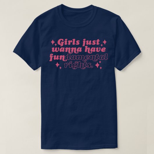 T-shirt Les Filles Rétro Voulaient Juste Avoir Des Droits  (Design devant)