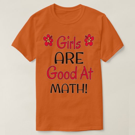 T-shirt Les filles sont bonnes en maths (Design devant)