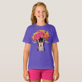T-shirt Les filles Tee Posey la chèvre. (Devant entier)