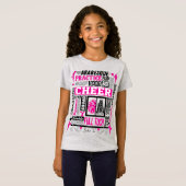 T-Shirt Les filles typographie cheerled en T- noir et rose (Devant entier)