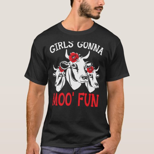 T-shirt Les filles vont s'amuser vache chuchoteuse élevage (Devant)