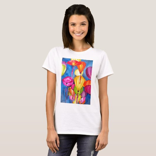 T-shirt Les fines aquarelles des lanternes chinoises (Devant entier)