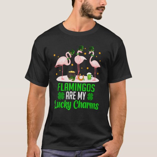 T-shirt Les Flamants roses sont mon Lucki Charm Shamrock H (Devant)
