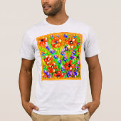 T-shirt "Les Fleurs Oranges" Belle Peinture. Commandez dès (Devant)