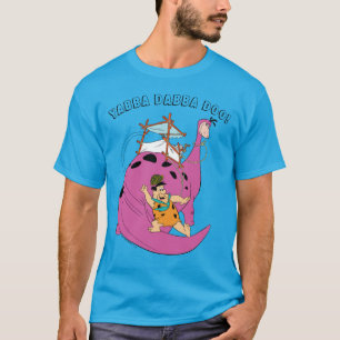 T-shirt Les Flintstones   Fred glissant en bas de la queue