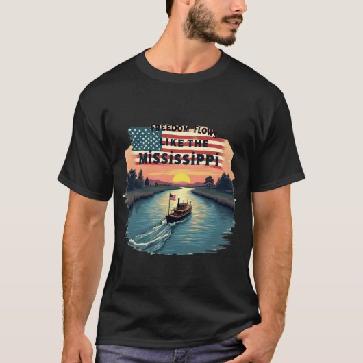 T-shirt Les flux de liberté comme le Mississippi (Devant)