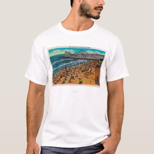 T-shirt Les foules de coureur et de plage de cyclone, Long (Devant)