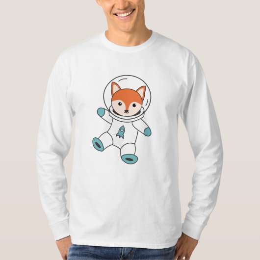 T-shirt Les Fuchs Volent Dans L'Espace En Tant Que Rocket  (Devant)