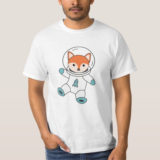 T-shirt Les Fuchs Volent Dans L'Espace En Tant Que Rocket (Devant)