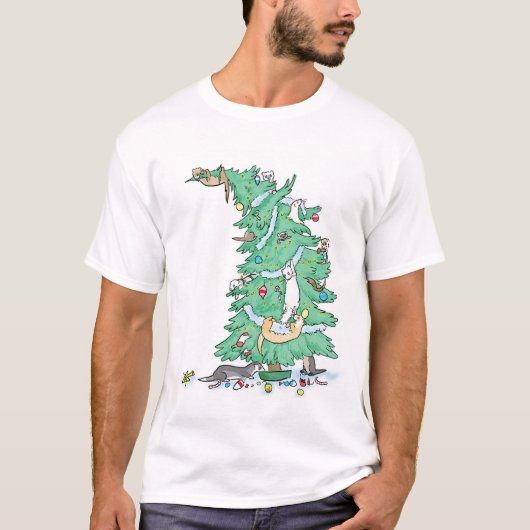 T-shirt Les furets lèvent une chemise d'arbre (Devant)
