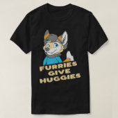 T-shirt Les Furies Donnent Huggies Furry Hug Funny Mignonn (Design devant)