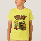 T-shirt Les garçons aiment les trains (Devant)