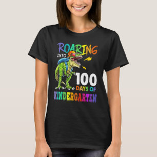 T-shirt Les Garçons Dinosaur Rex Gravant Dans 100 Jours De