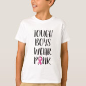 T-shirt Les garçons durs portent la conscience rose de (Devant)