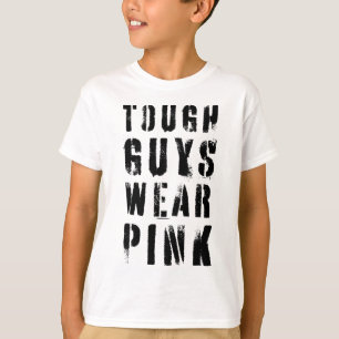 T-shirt Les Gars Durs Portent Rose Vintage Rose Cancer Du