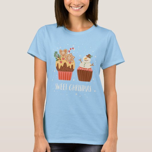 T-shirt Les gâteaux de Noël mignons (Devant)
