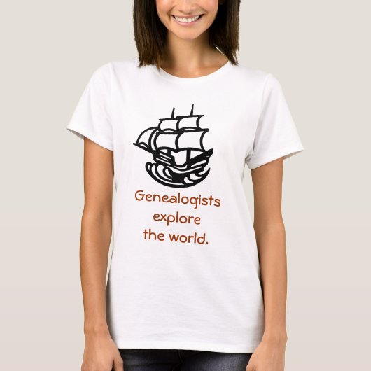T-shirt - Les généalogistes découvrent le monde (Devant)