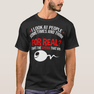 T-shirt Les Gens Le Sperme Qui A Gagné L'Humour Adulte Sar