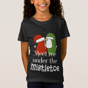 T-Shirt Les Gnomes De Noël S'Embrasser Me Rencontrent Sous