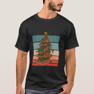 T-shirt Les gourmands fêtent Noël arbre pizza tranches hol