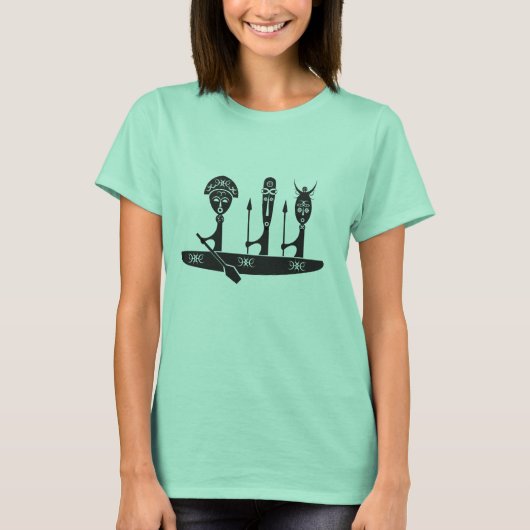 T-shirt Les guerriers africains en pirogue (Devant)