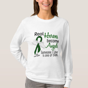 T-shirt Les héros deviennent Cancer de foie d'anges