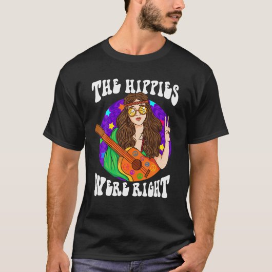T-shirt Les Hippies Étaient Une Conception De Paix Drôle (Devant)