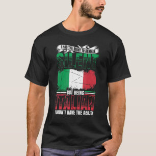 T-shirt Les Hommes Droit De Rester Silencieux Être Italien