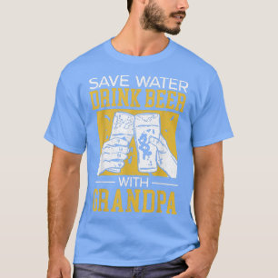T-shirt Les Hommes Économisent De L'Eau Boire Bière Avec G