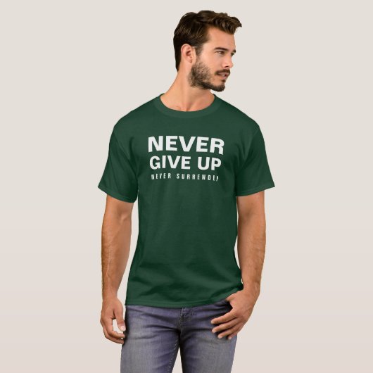 T-shirt Les hommes Elégant Forêt Profonde Vert N'abandonne (Devant entier)