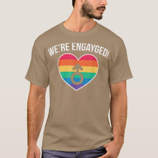T-shirt Les Hommes Étaient Engaygbt Lgay Mariage Gay Salle