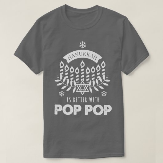 T-shirt Les hommes Hanoukka est mieux avec Pop Pop Matchin (Design devant)