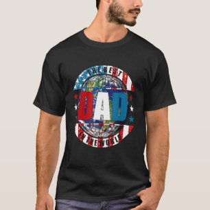 T-shirt Les Hommes Le Meilleur Papa Dans Le Monde Drapeau 