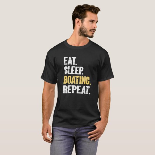 T-shirt Les hommes mangent Sleep Boot Répéter Funny Capita (Devant entier)