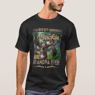T-shirt Les Hommes Meilleur Buckin Grand-père Jamais Chemi