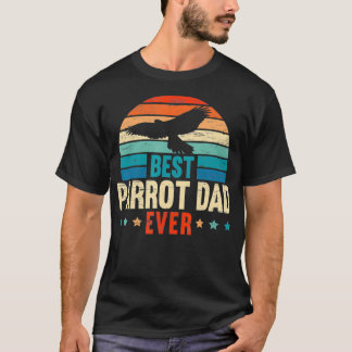 T-shirt Les Hommes Meilleur Parrot Papa Jamais Oiseaux Ois