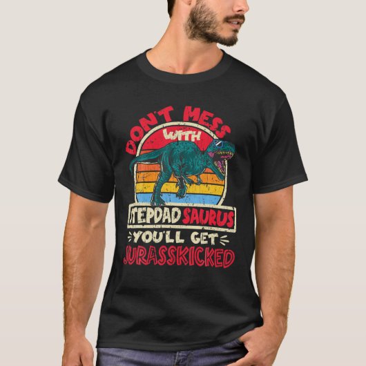 T-shirt Les hommes ne font pas de mal avec Stepdad Saurus (Devant)