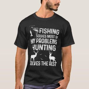 T-shirt Les Hommes Pêchent Résoudre La Plupart De Mes Prob